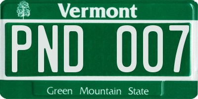 VT license plate PND007