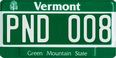 VT license plate PND008