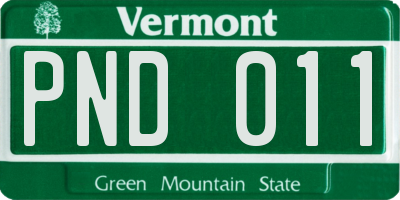 VT license plate PND011