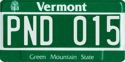 VT license plate PND015