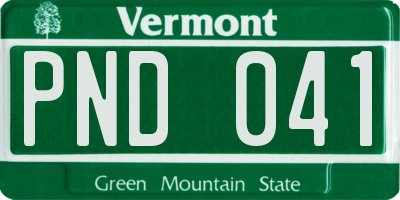 VT license plate PND041