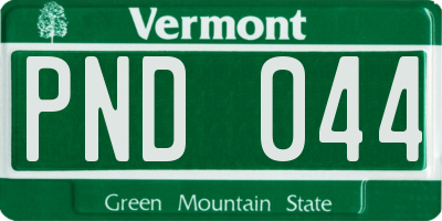 VT license plate PND044