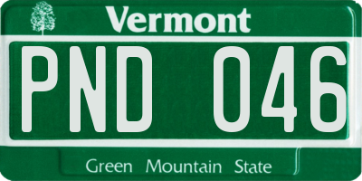 VT license plate PND046