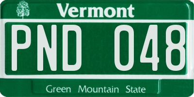 VT license plate PND048
