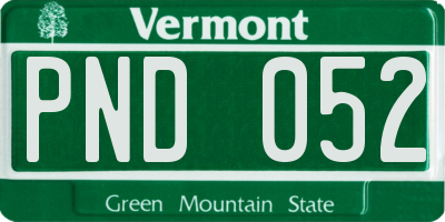 VT license plate PND052