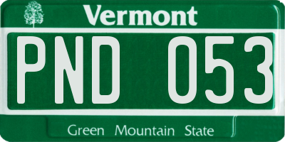 VT license plate PND053
