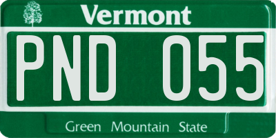 VT license plate PND055