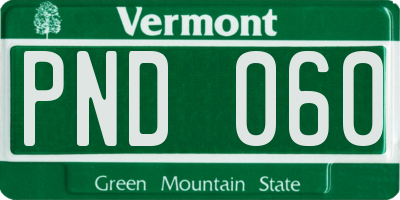 VT license plate PND060