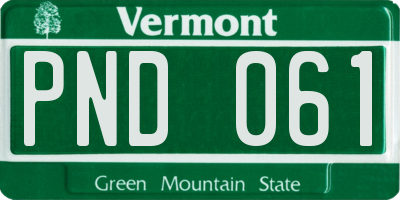 VT license plate PND061