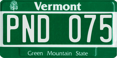 VT license plate PND075