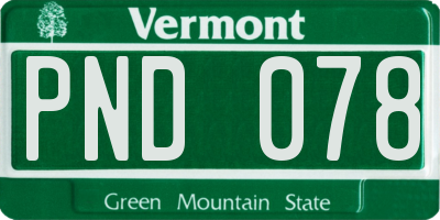 VT license plate PND078