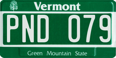VT license plate PND079