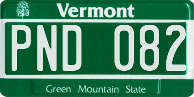 VT license plate PND082