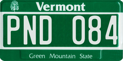 VT license plate PND084