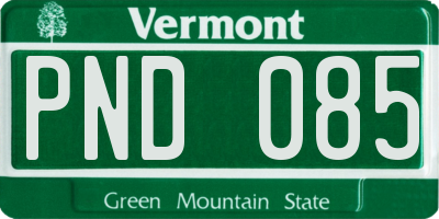 VT license plate PND085