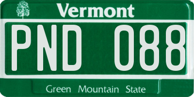 VT license plate PND088