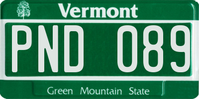 VT license plate PND089