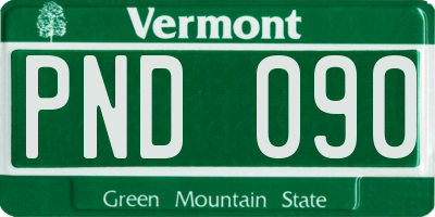 VT license plate PND090