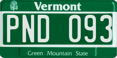 VT license plate PND093