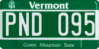 VT license plate PND095