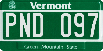 VT license plate PND097