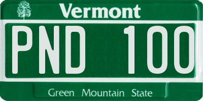 VT license plate PND100