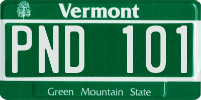 VT license plate PND101