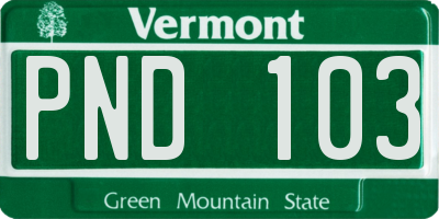 VT license plate PND103