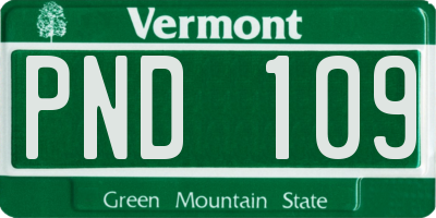VT license plate PND109