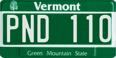 VT license plate PND110