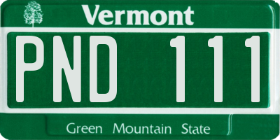 VT license plate PND111
