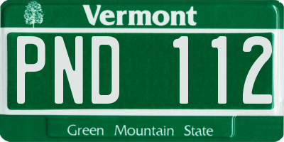 VT license plate PND112
