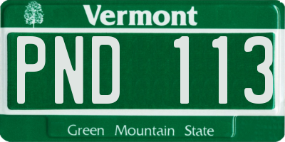 VT license plate PND113