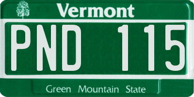 VT license plate PND115