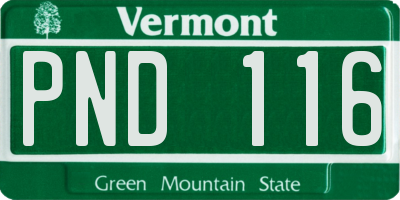 VT license plate PND116