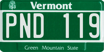 VT license plate PND119
