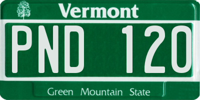 VT license plate PND120