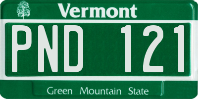 VT license plate PND121
