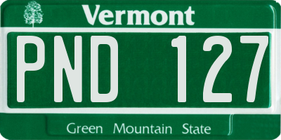 VT license plate PND127