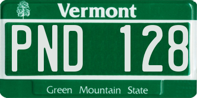VT license plate PND128