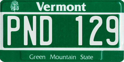 VT license plate PND129