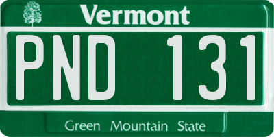 VT license plate PND131