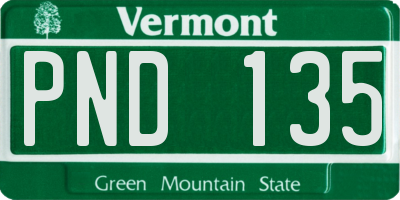VT license plate PND135