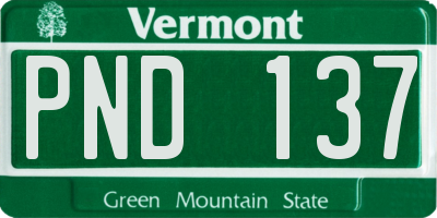 VT license plate PND137