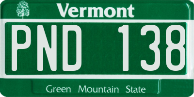 VT license plate PND138