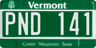 VT license plate PND141