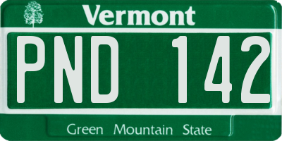 VT license plate PND142