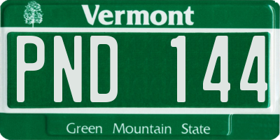 VT license plate PND144