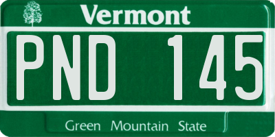 VT license plate PND145