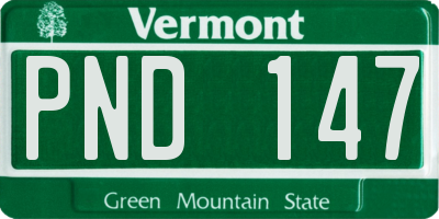 VT license plate PND147